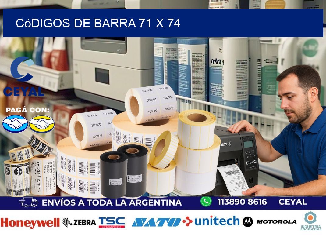 códigos de barra 71 x 74