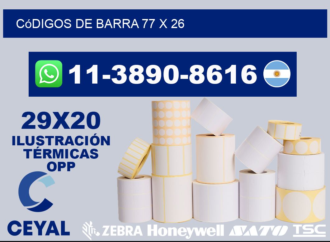 códigos de barra 77 x 26