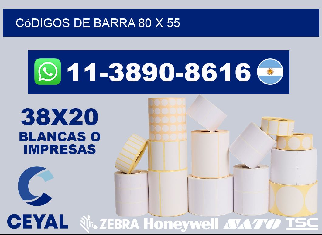 códigos de barra 80 x 55