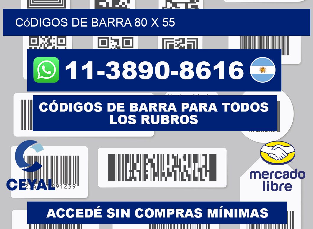códigos de barra 80 x 55