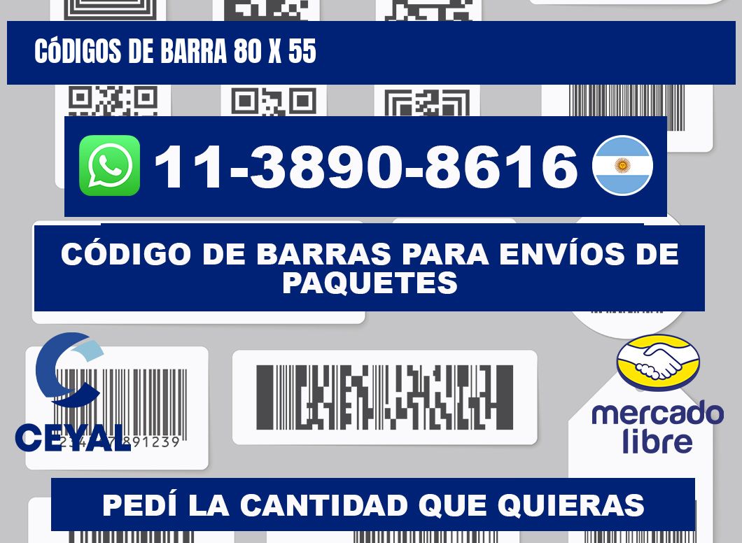 códigos de barra 80 x 55