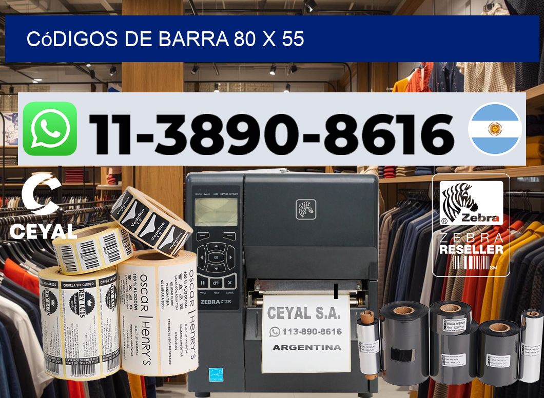 códigos de barra 80 x 55