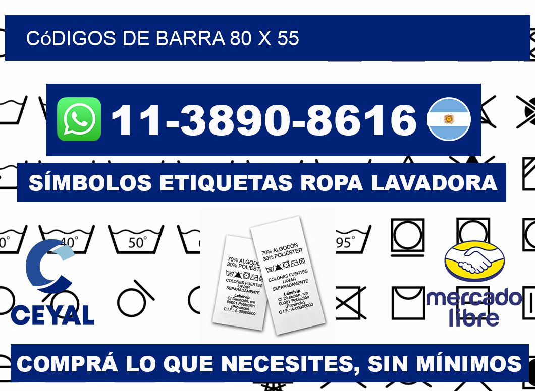 códigos de barra 80 x 55