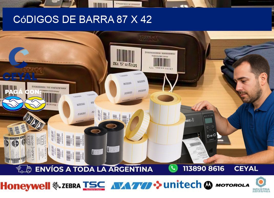 códigos de barra 87 x 42