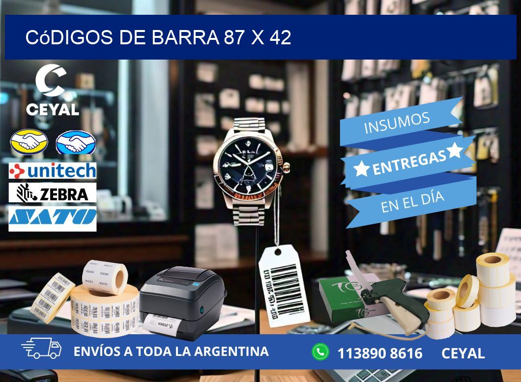 códigos de barra 87 x 42