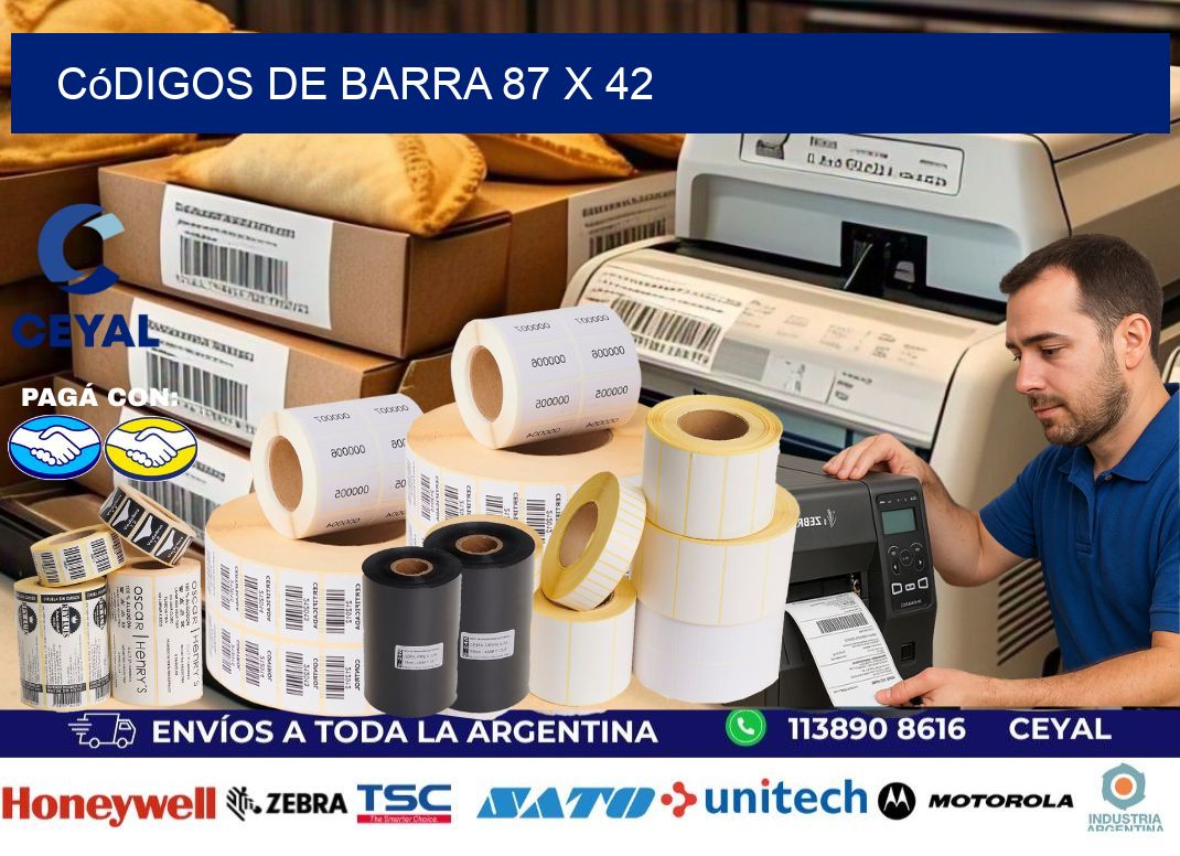 códigos de barra 87 x 42