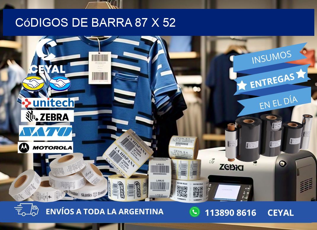 códigos de barra 87 x 52