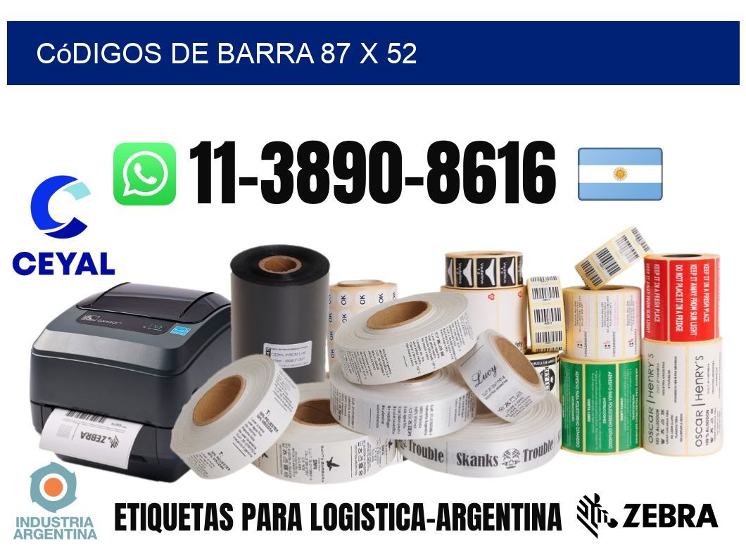 códigos de barra 87 x 52