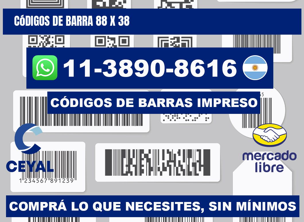 códigos de barra 88 x 38