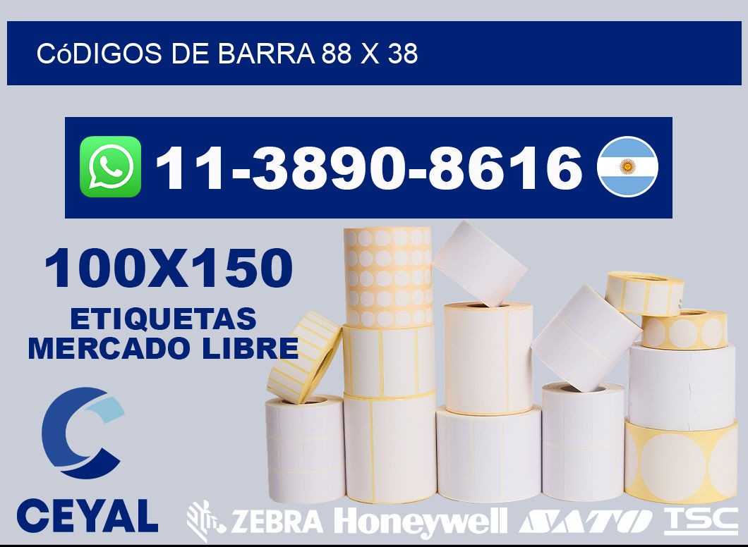 códigos de barra 88 x 38