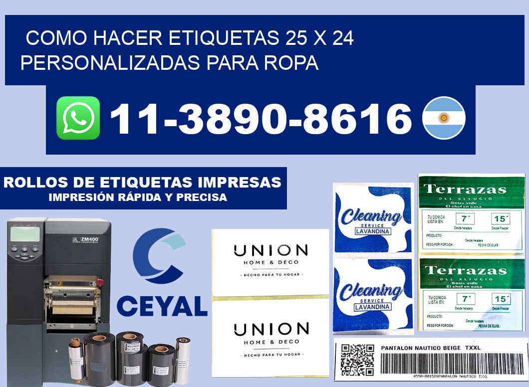 como hacer etiquetas 25 x 24 personalizadas para ropa