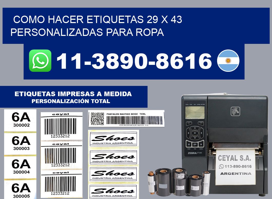 como hacer etiquetas 29 x 43 personalizadas para ropa