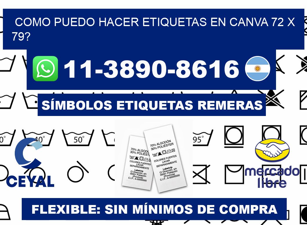 como puedo hacer etiquetas en canva 72 x 79?