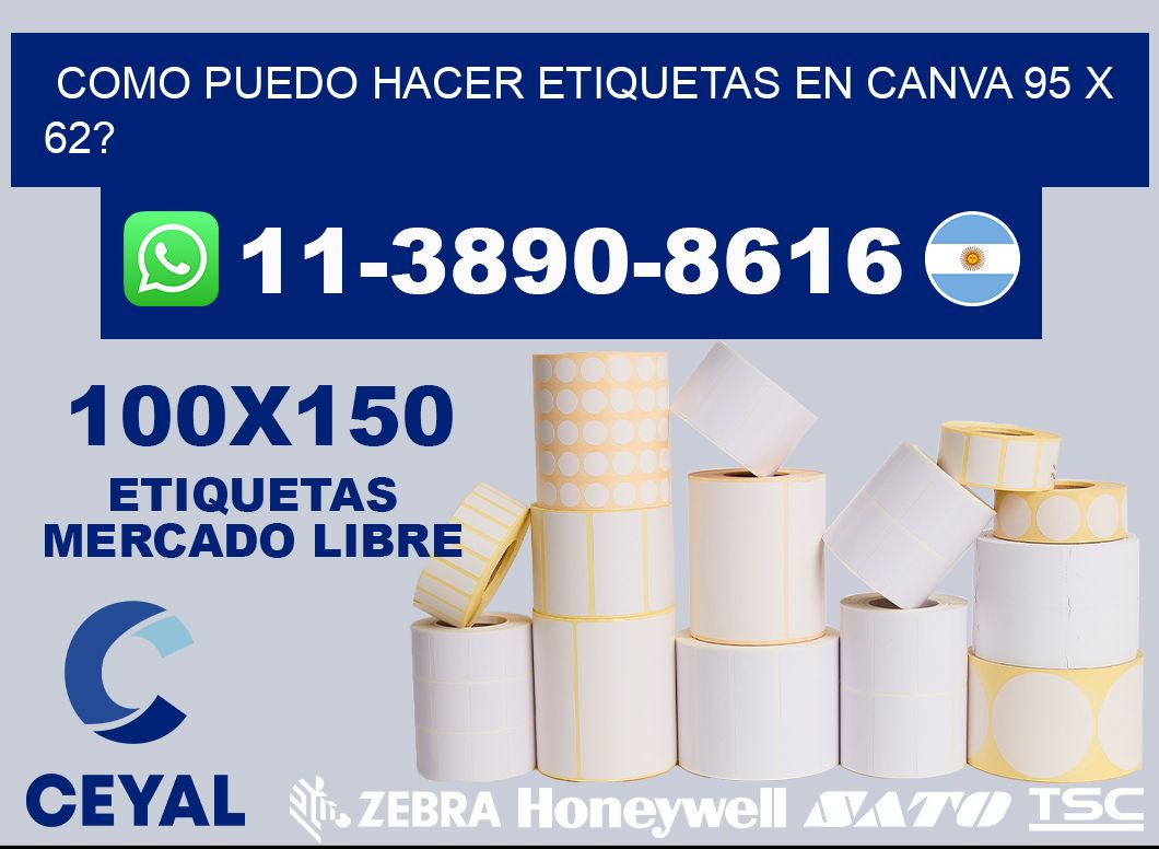 como puedo hacer etiquetas en canva 95 x 62?