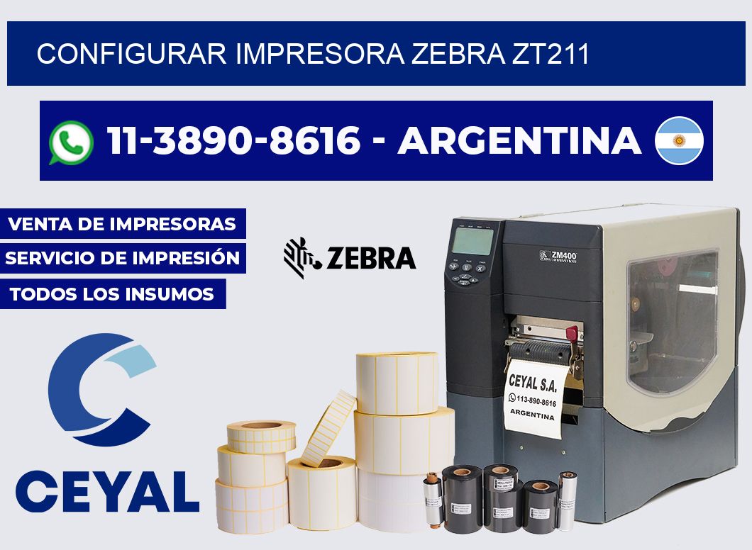 configurar impresora Zebra ZT211