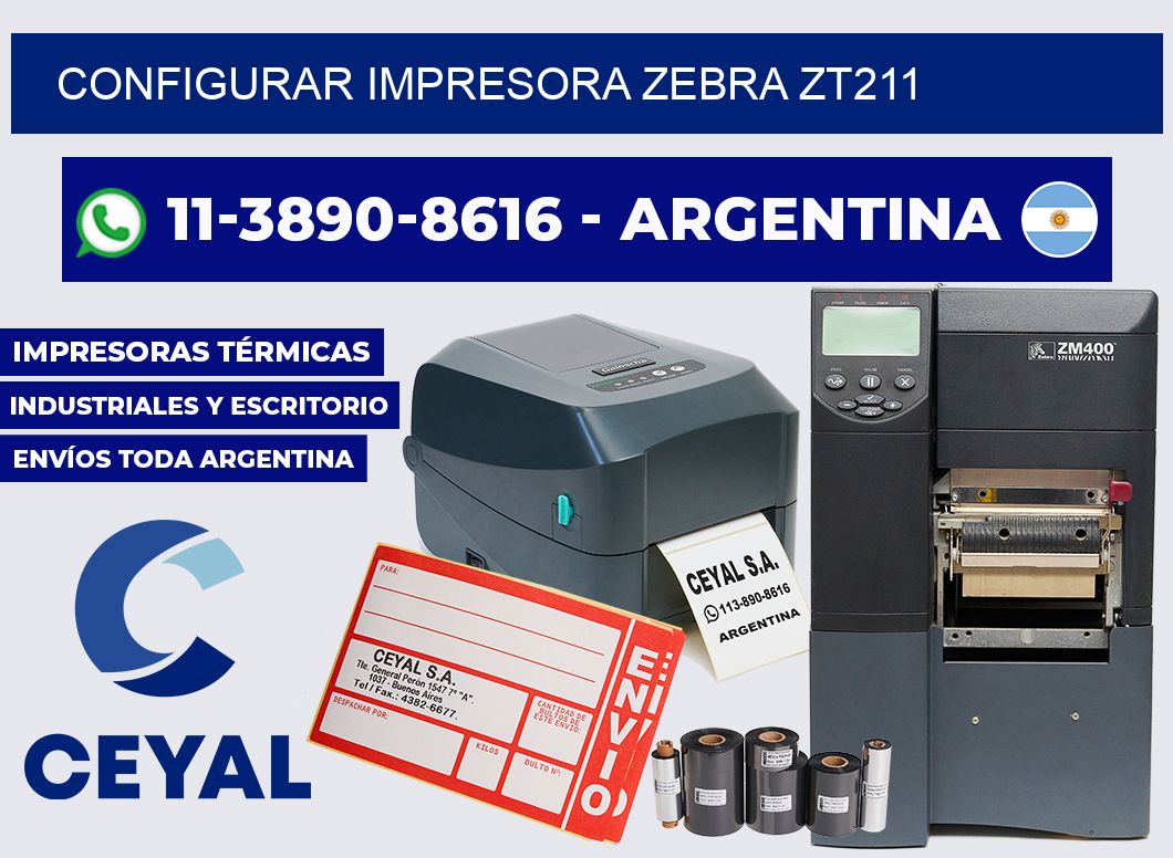 configurar impresora Zebra ZT211