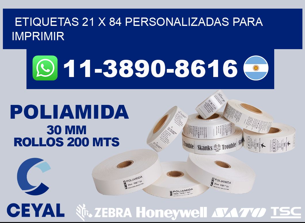 etiquetas 21 x 84 personalizadas para imprimir