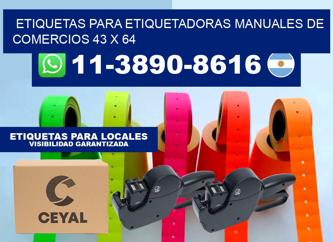 etiquetas para etiquetadoras manuales de comercios 43 x 64
