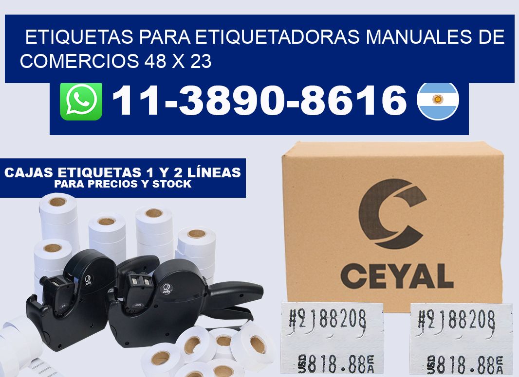 etiquetas para etiquetadoras manuales de comercios 48 x 23