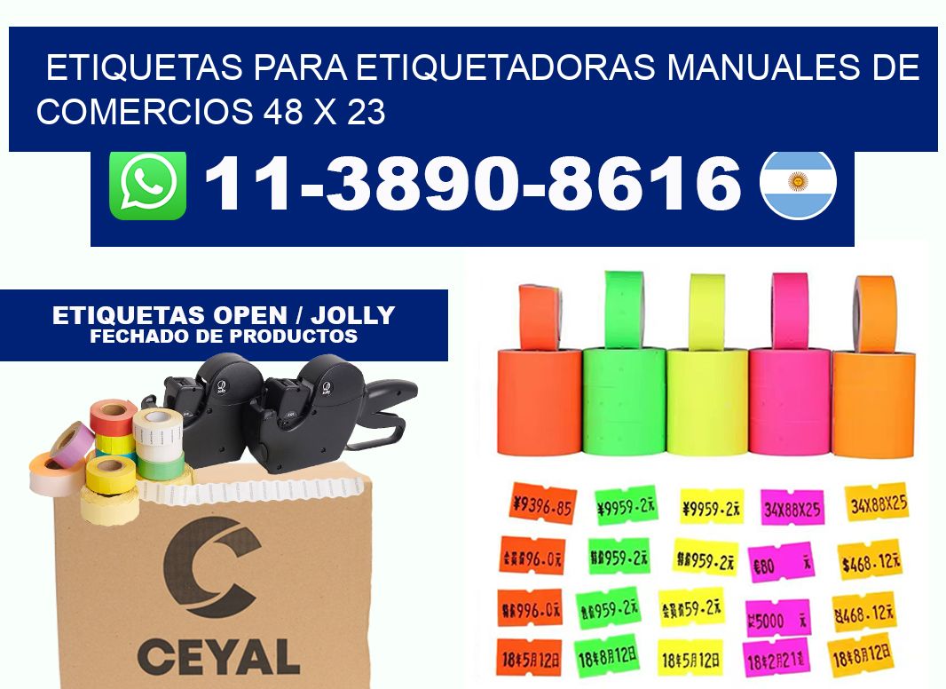 etiquetas para etiquetadoras manuales de comercios 48 x 23