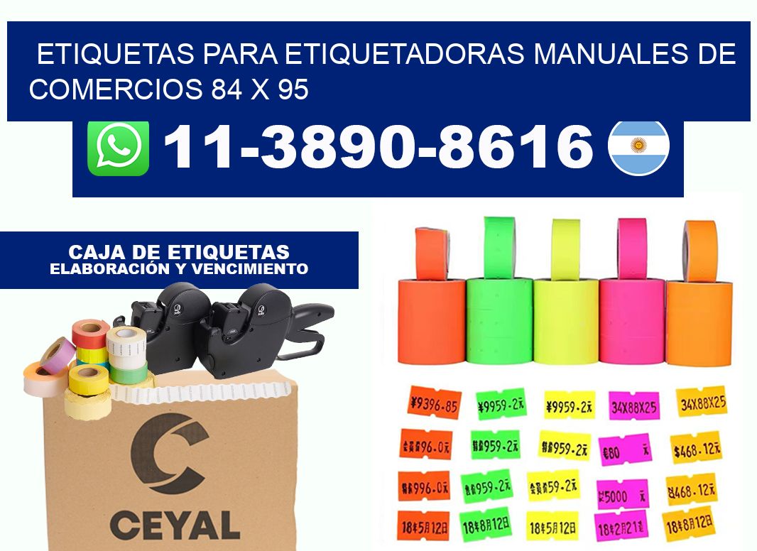 etiquetas para etiquetadoras manuales de comercios 84 x 95