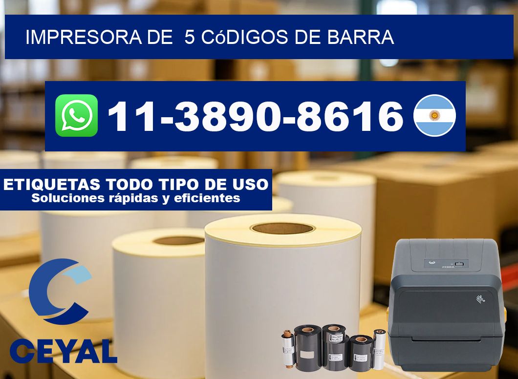 impresora de  5 códigos de barra