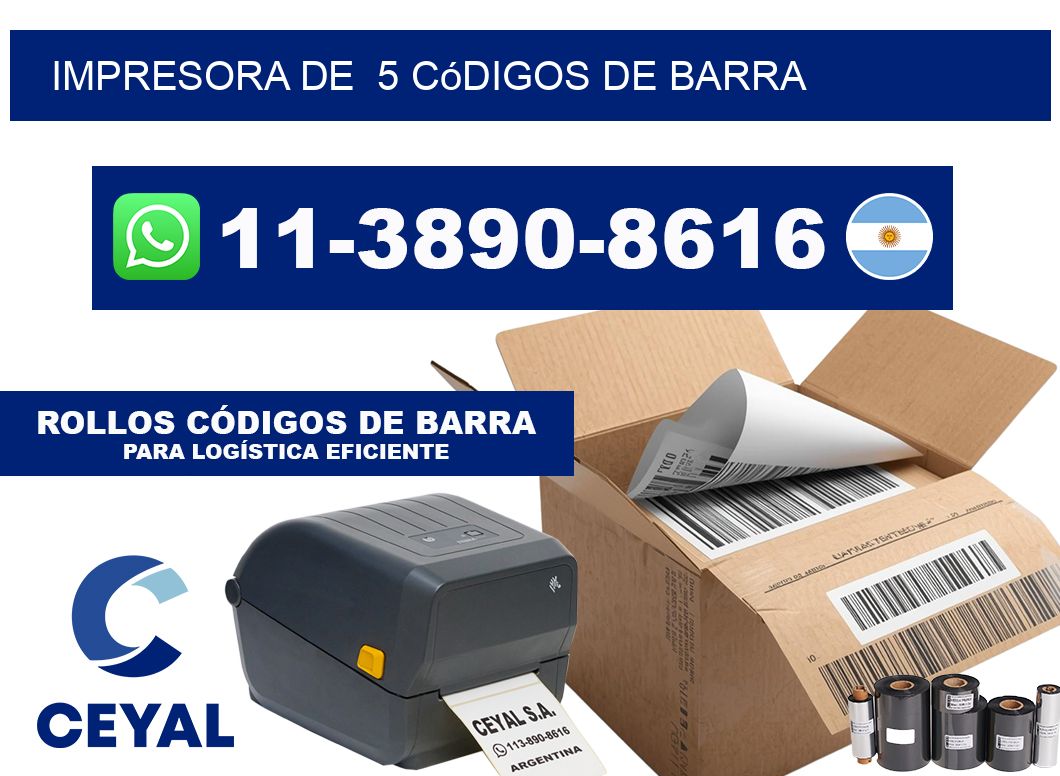 impresora de  5 códigos de barra