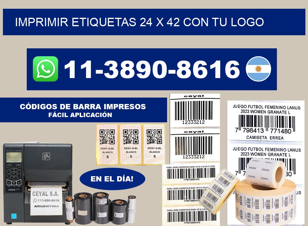 imprimir etiquetas 24 x 42 con tu logo