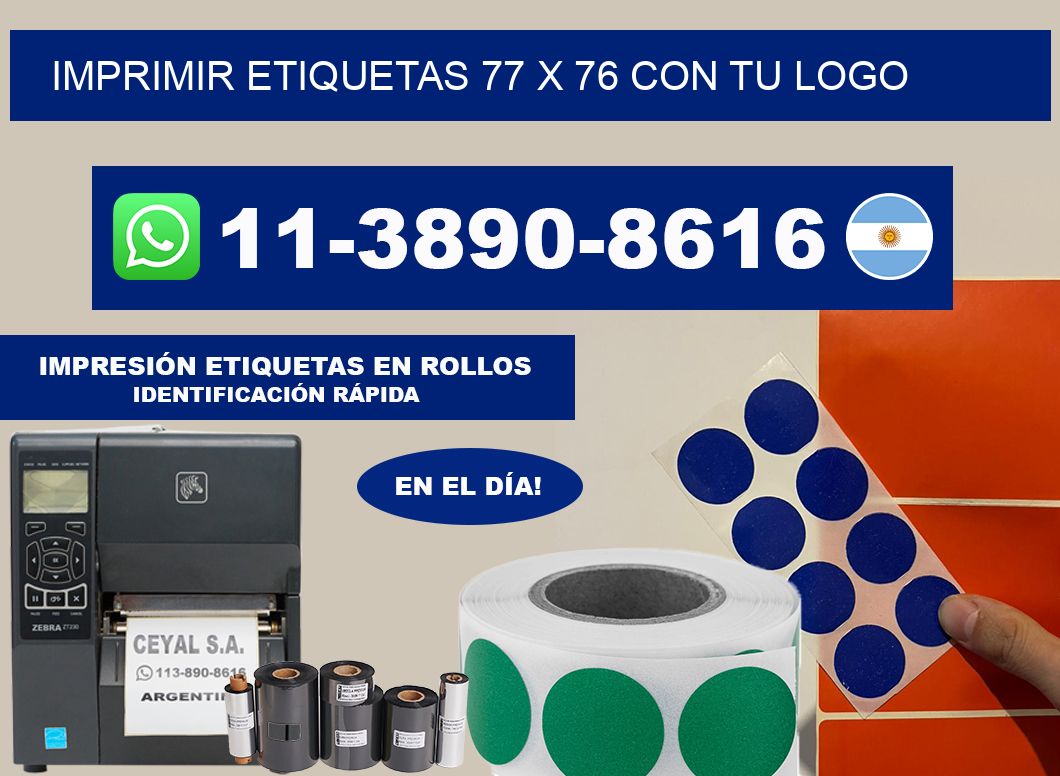 imprimir etiquetas 77 x 76 con tu logo