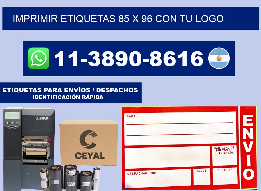 imprimir etiquetas 85 x 96 con tu logo
