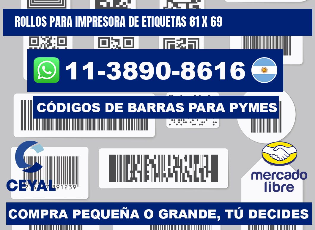 rollos para impresora de etiquetas 81 x 69