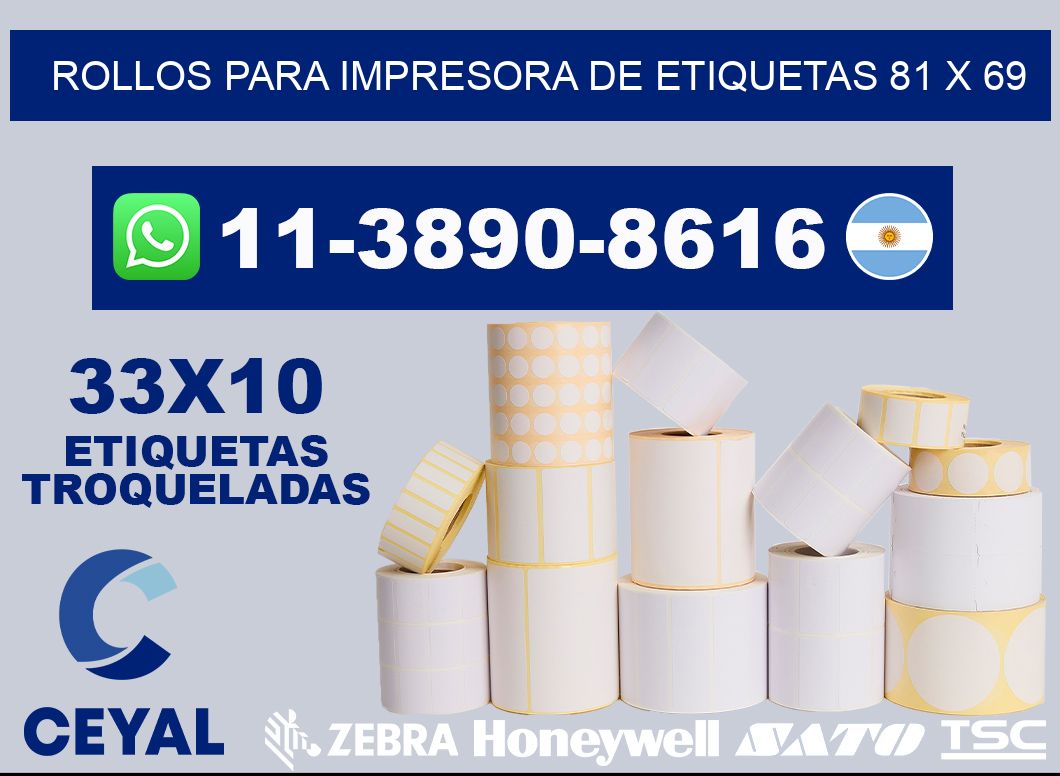rollos para impresora de etiquetas 81 x 69