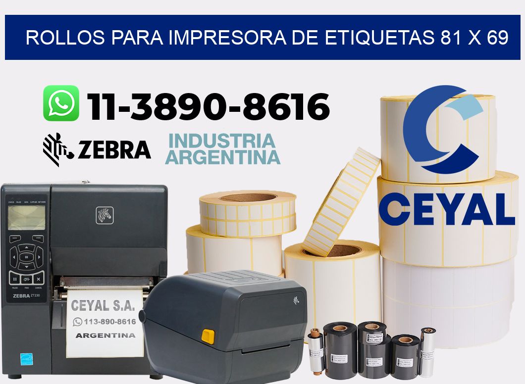 rollos para impresora de etiquetas 81 x 69