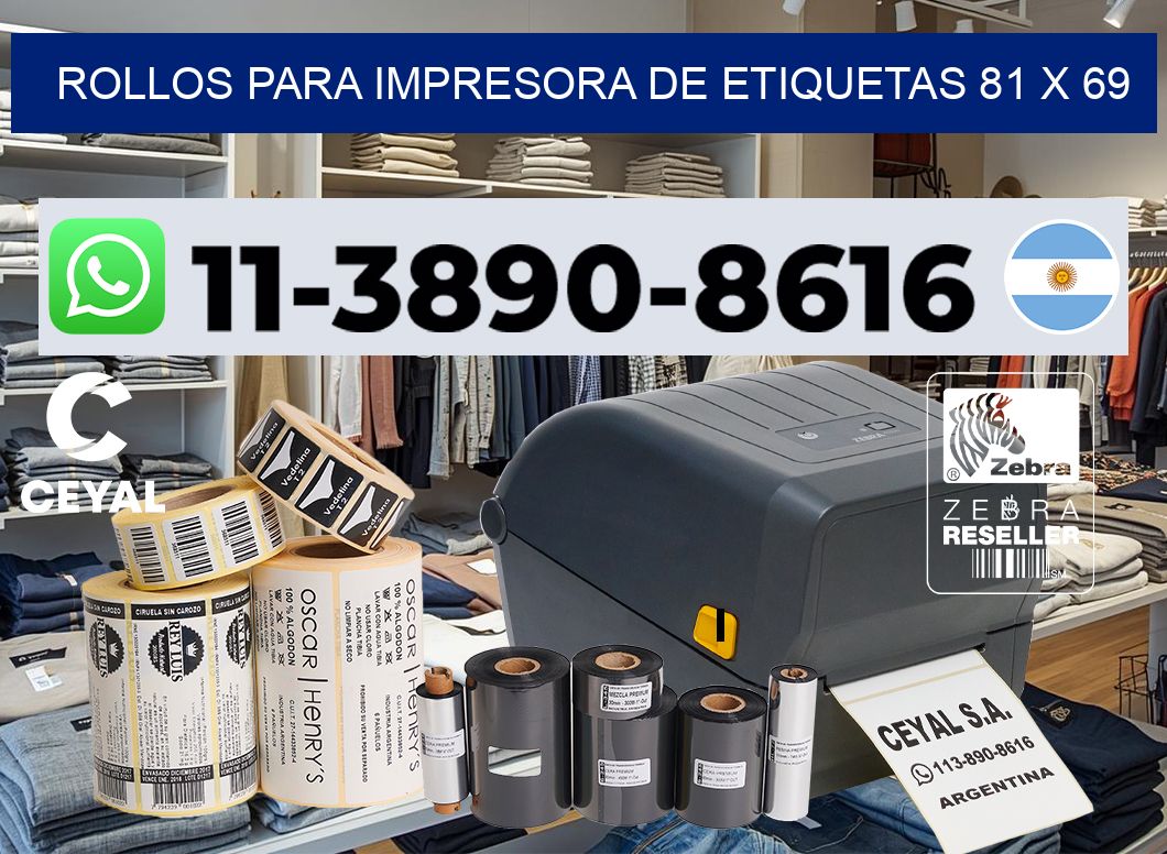 rollos para impresora de etiquetas 81 x 69