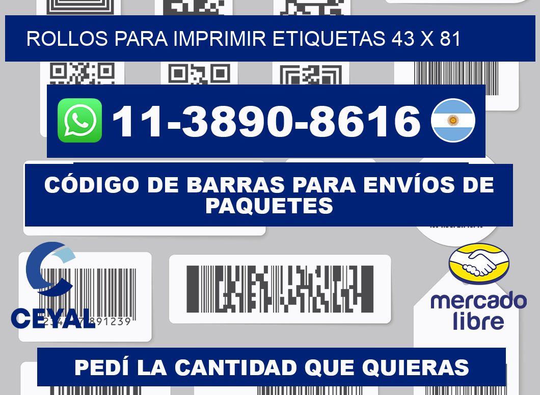 rollos para imprimir etiquetas 43 x 81