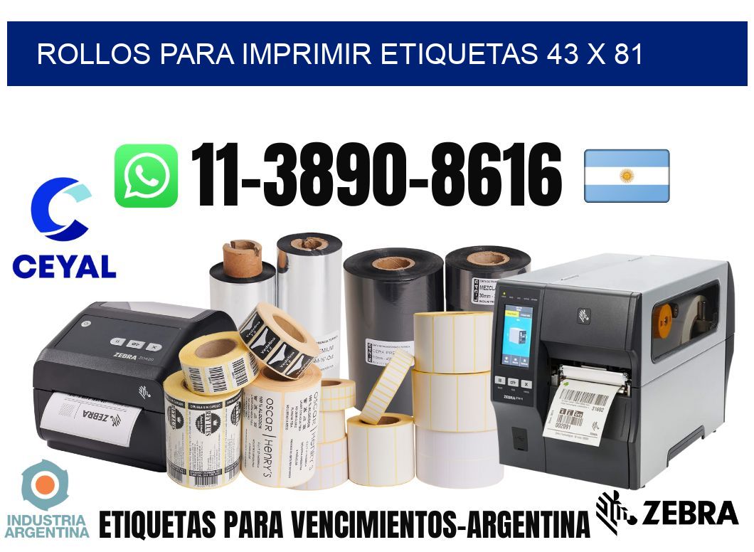 rollos para imprimir etiquetas 43 x 81