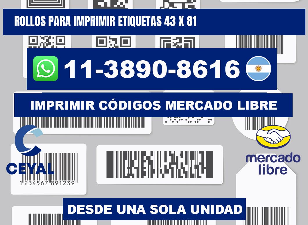 rollos para imprimir etiquetas 43 x 81