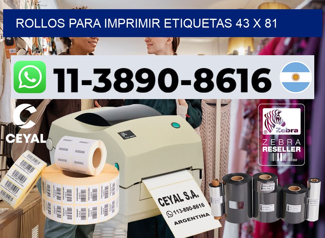 rollos para imprimir etiquetas 43 x 81