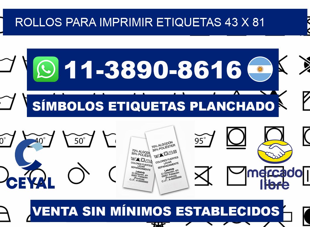 rollos para imprimir etiquetas 43 x 81