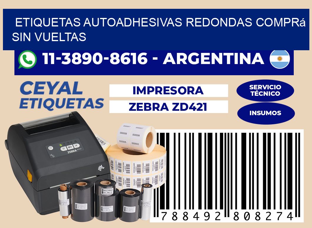 ETIQUETAS AUTOADHESIVAS REDONDAS Comprá sin vueltas