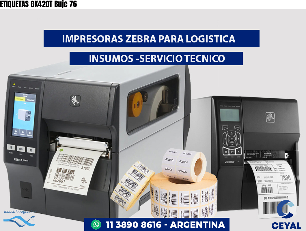 ETIQUETAS GK420T Buje 76