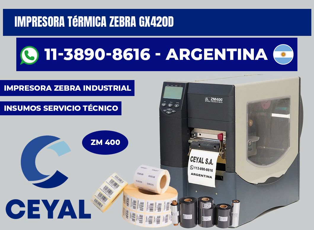 Impresora térmica Zebra GX420d