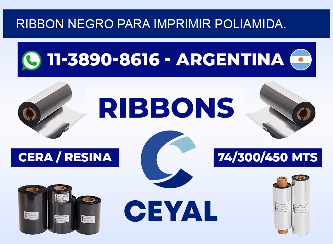 RIBBON NEGRO PARA IMPRIMIR POLIAMIDA.