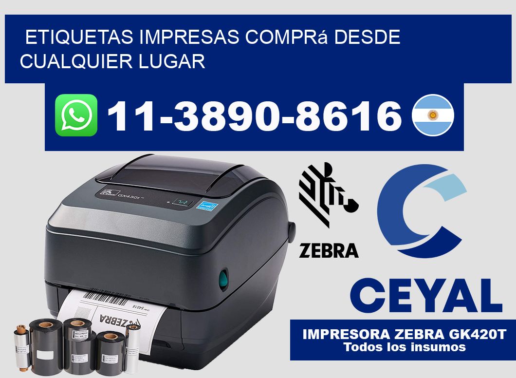 etiquetas impresas Comprá desde cualquier lugar