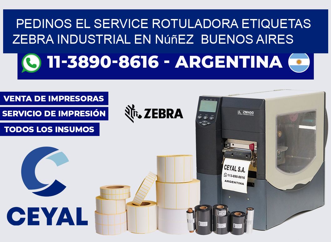 pedinos el service rotuladora etiquetas zebra industrial en Núñez Buenos Aires