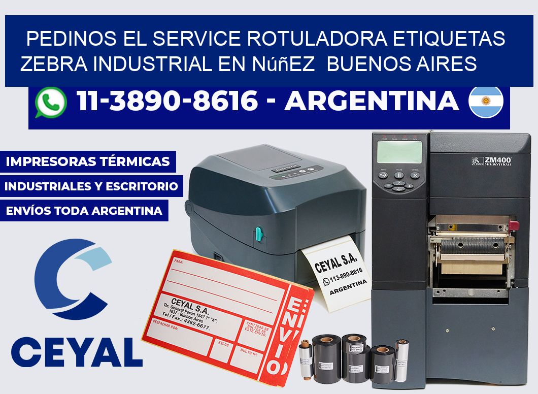 pedinos el service rotuladora etiquetas zebra industrial en Núñez Buenos Aires