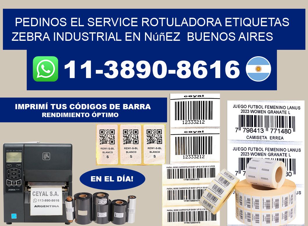 pedinos el service rotuladora etiquetas zebra industrial en Núñez Buenos Aires
