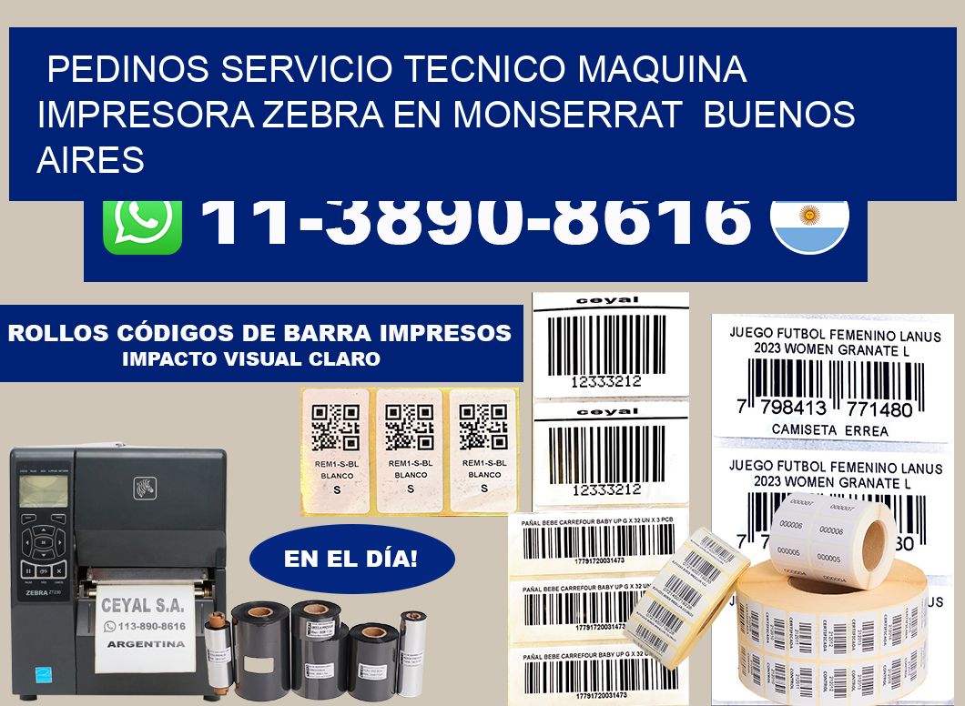 pedinos servicio tecnico Maquina impresora Zebra en Monserrat Buenos Aires