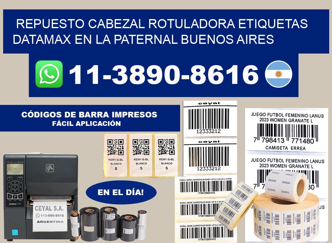 repuesto cabezal rotuladora etiquetas Datamax en La Paternal Buenos Aires