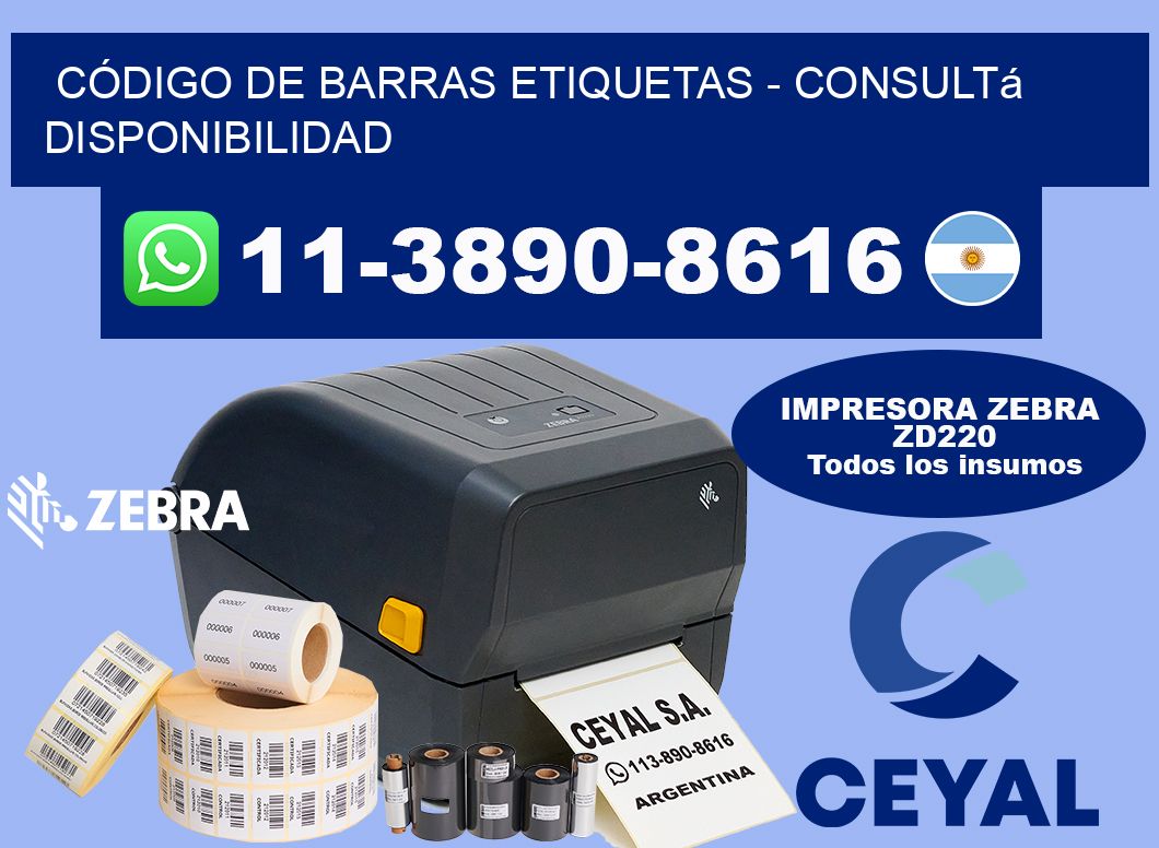 CÓDIGO DE BARRAS ETIQUETAS - Consultá disponibilidad